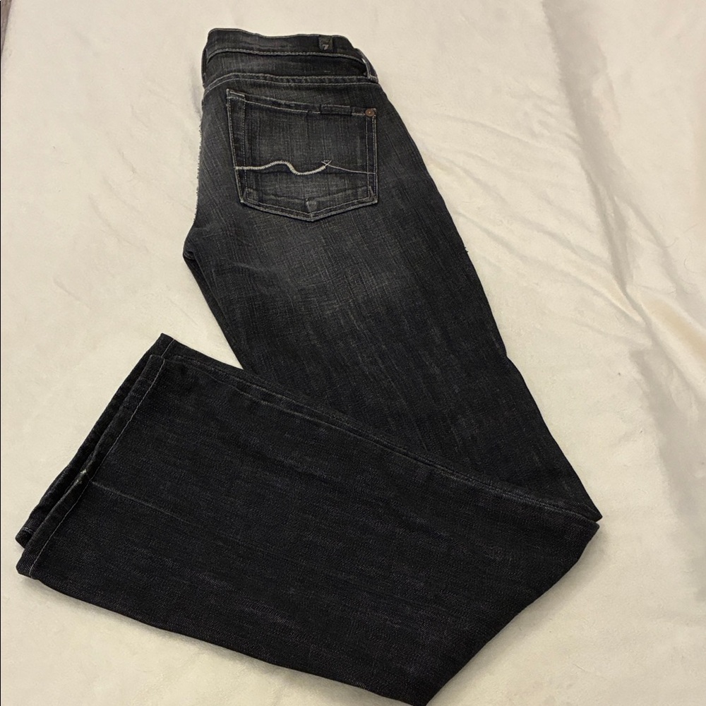 7 For All Mankind Bootcut Jeans - Dark Indigo/Black Wash